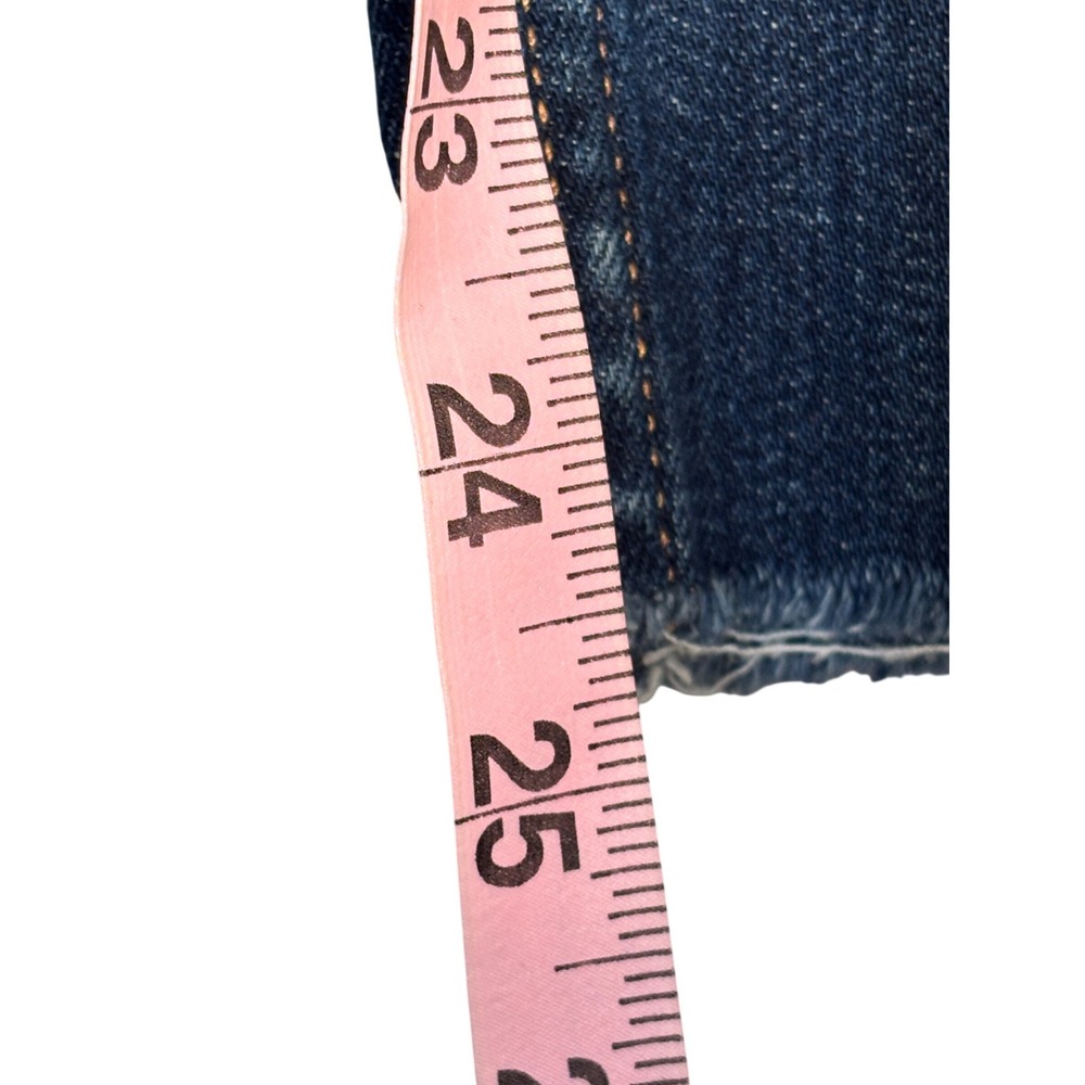 Sezane Slim High Waisted Skinny Jeans Dark Indigo Raw Hem Size‎ 28 - Picture 8 of 16